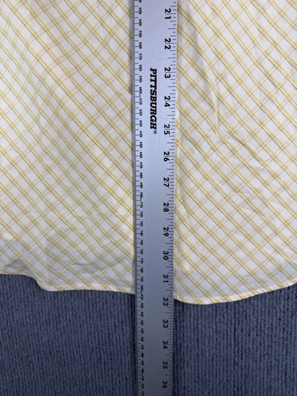 Banana Republic Mens Yellow & White Plaid Long Sleeve Shirt Size Large  16-16.5